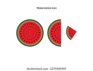 Wassermelonsymbol-Set-Design einzeln auf weißem Hintergrund