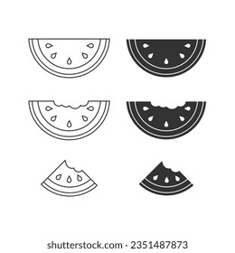 Watermelon Icon Set Vector Design.