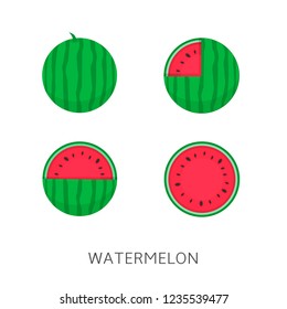 Watermelon icon set Vector illustration Vegan concept