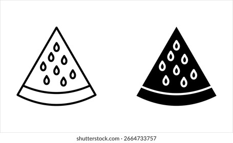 Wassermelonen-Symbolsatz, Vektorgrafik auf weißem Hintergrund.