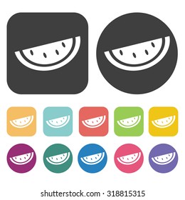 watermelon icon set. Vector Illustration eps10