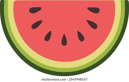 watermelon icon set vector on white background, watermelon icon