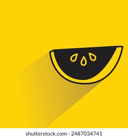 watermelon icon with shadow on yellow background