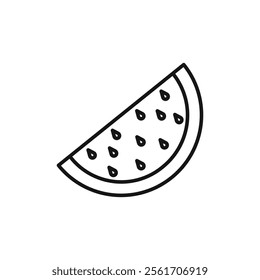 Watermelon icon Simple thin line flat symbol