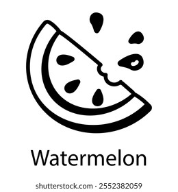 Wassermelonen-Symbol im skizzenhaften Stil