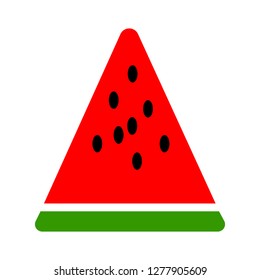 watermelon icon - watermelon slice isolated, sweet watermelon fruit illustration - Vector fruit