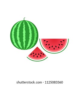 Watermelon icon. Sliced watermelon icon clip art. Clipart cartoon watermelon piece.