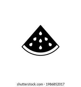watermelon icon in solid black flat shape glyph icon, isolated on white background 