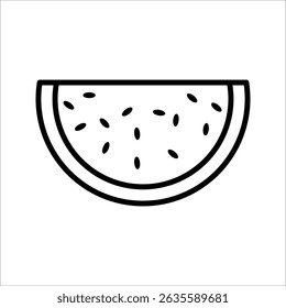 Watermelon Icon Symbol isolated white background. vector illustration. color editable.