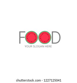 Watermelon icon template.Logotype sign,vector illustration