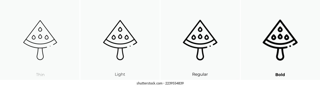 watermelon icon. Thin, Light Regular And Bold style design isolated on white background