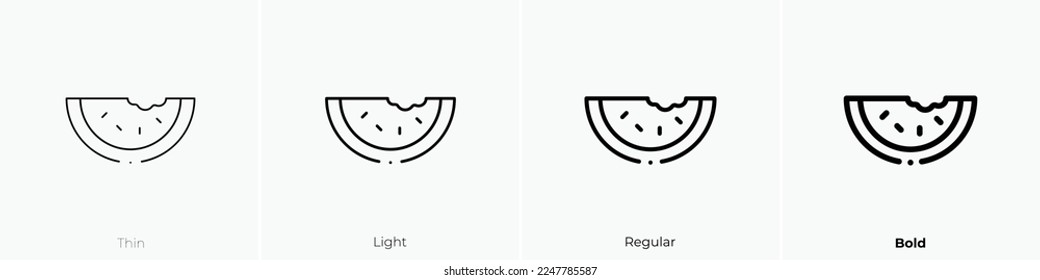 watermelon icon. Thin, Light Regular And Bold style design isolated on white background