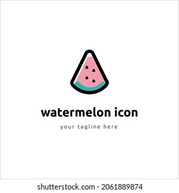 Watermelon Icon in trendy flat style isolated on white