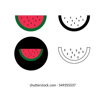 Watermelon Icon in trendy flat style isolated on white background. Set of summer symbols. Logo