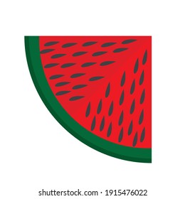 Watermelon icon use color Red, black, green or dark green color icon vector illustration.