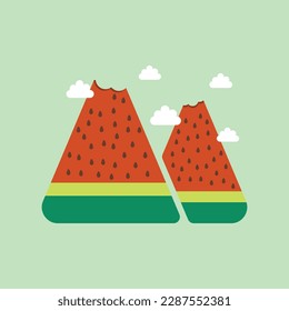 watermelon icon vector design illustration artwork. Suitable to use on t-shirt, sticker, mug, etc. 
