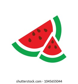 watermelon icon, vector fruit illustration, fresh watermelon slice