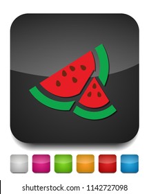 watermelon icon, vector fruit illustration, fresh watermelon slice