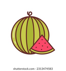 Icono de sandía en vector. Ilustración