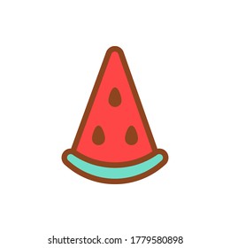 watermelon icon vector illustration filled outline style. summer icon set.