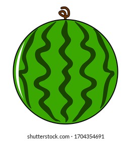 watermelon icon with vector illustration. Fruits item icon. vector icon watermelon isolated with white background. Vector illustration 
of fresh watermelon.