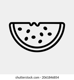 Watermelon icon vector illustration in line style about summer, use for website mobile app presentation