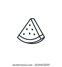 Ilustração do vetor de ícone de melancia. Símbolo de fruta de verão para marca, lanches saudáveis e designs de verão