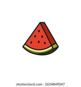 Ilustração do vetor de ícone de melancia. Símbolo de fruta de verão para marca, lanches saudáveis e designs de verão