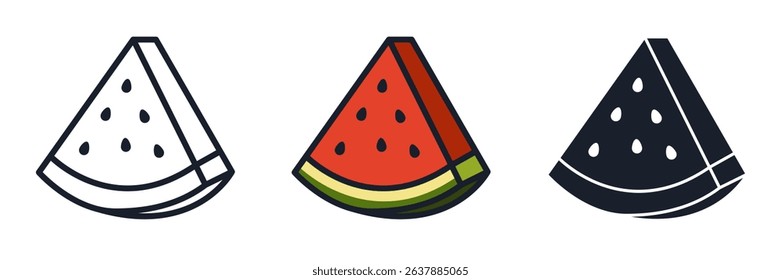 Watermelon Icon Vector Illustration. Refreshing Summer Fruit Symbol for Branding, Healthy Snacks, and Summer Designs