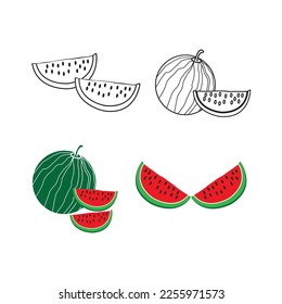 watermelon icon vector illustration simple design