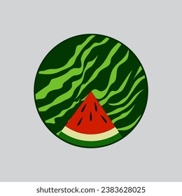 Wassermelonsymbol. Vektorgrafik einer Wassermelone.