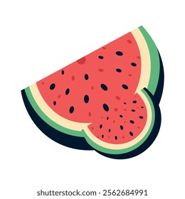 watermelon icon vector. watermelon isolated cartoon style. watermelon fruit icon. fruit icon