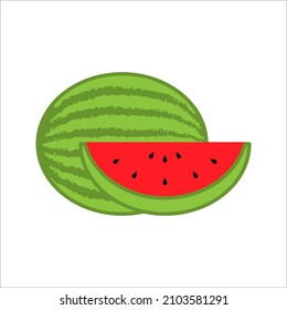 Watermelon icon, vector isolated melon symbol on white background.