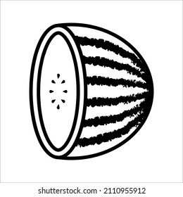 Icono de sandía, símbolo de melón aislado vector sobre fondo blanco.