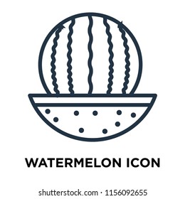 Watermelon icon vector isolated on white background, Watermelon transparent sign , thin symbols or lined elements in outline style