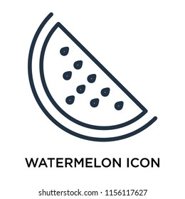 Watermelon icon vector isolated on white background, Watermelon transparent sign , thin pictogram or outline symbol design in linear style