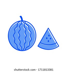 Icono de sandía vector sobre fondo blanco