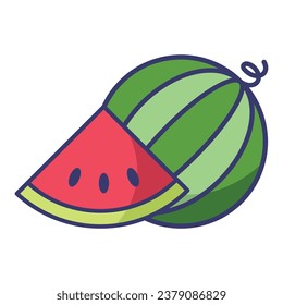 Watermelon icon vector sign and symbol on trendy design for design and print.