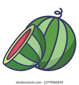 Watermelon icon vector sign and symbol on trendy design for design and print.