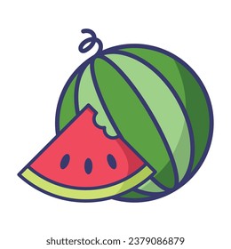 Watermelon icon vector sign and symbol on trendy design for design and print.