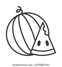 Watermelon icon vector sign and symbol on trendy design for design and print.