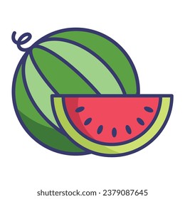 Watermelon icon vector sign and symbol on trendy design for design and print.