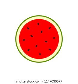 Watermelon icon. Vector water melon. Slice fruit isolated on white background