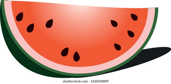 Watermelon icon. Vector water melon, watermelon slice fruit illustration, fresh healthy food - organic natural food isolated. World Watermelon Day