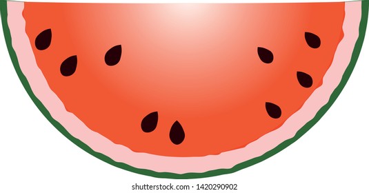 Watermelon icon. Vector water melon, watermelon slice fruit illustration, fresh healthy food - organic natural food isolated. World Watermelon Day