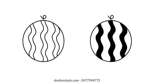 watermelon icon with white background vector stock illustration
