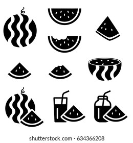 Watermelon icons set