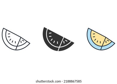 Watermelon icons set . Watermelon pack symbol vector elements for infographic web