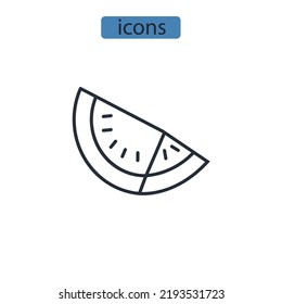Watermelon icons set . Watermelon pack symbol vector elements for infographic web