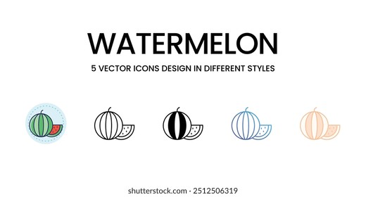 Watermelon icons set ready to use vector stock illustration
